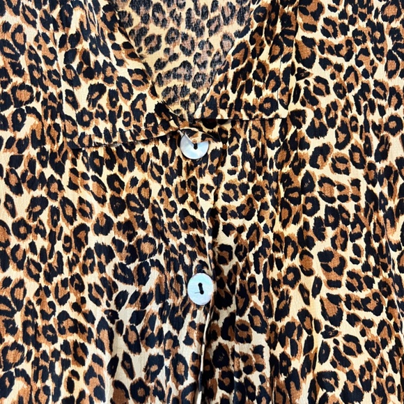 Vintage 80s 90s Leopard Cheetah Print Blouse - Picture 7 of 7